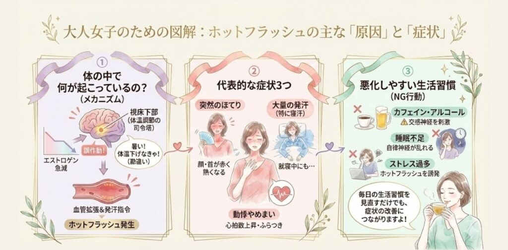 ホットフラッシュの主な原因と症状